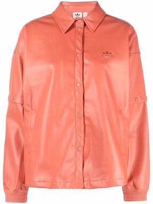 adidas detachable sleeves faux-leather jacket - Pink