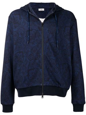 ETRO paisley-print zip-front hoodie - Blue