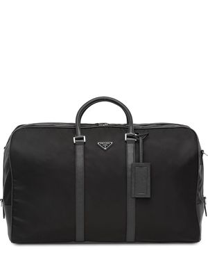 Prada Re-Nylon and Saffiano leather duffle bag - Black