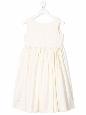 Bonpoint sleeveless pleated-skirt dress - Yellow