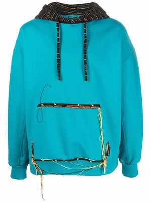 Andersson Bell contrast-panel seam hoodie - Blue