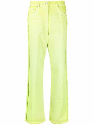 MSGM frayed-edges straight-leg jeans - Green