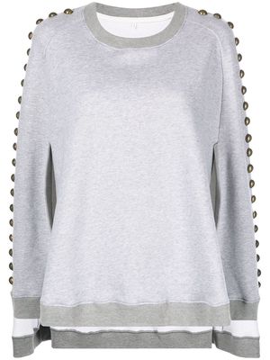 Cynthia Rowley hardware-embossed sweatshirt-style capelet - Grey