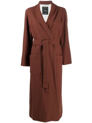 Canessa longline wrap coat - Brown