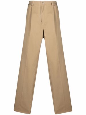 Wales Bonner striped-chino trousers - Neutrals