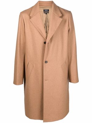 A.P.C. single-breasted button coat - Neutrals