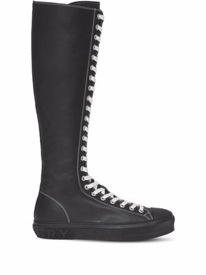 Burberry knee-high lace-up sneakers - Black