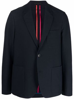 PS Paul Smith single-breasted cotton-blend blazer - Blue