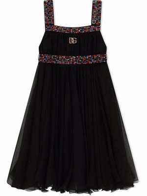 Dolce & Gabbana Kids pailette-embellished maxi dress - Black