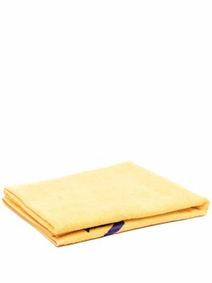 Stone Island logo embroidered bath towel - Yellow