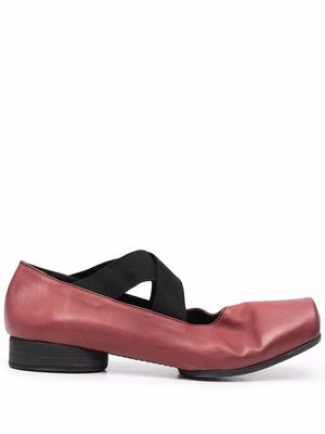 Uma Wang square-toe ballerina shoes - Red