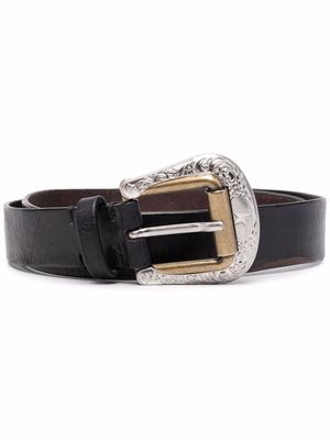 Golden Goose embossed-buckle belt - Black