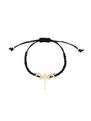 Anapsara 18kt yellow gold dragonfly rope bracelet - Black
