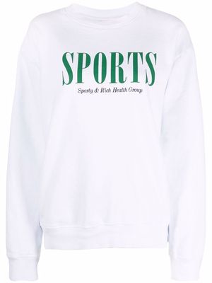 Sporty & Rich logo-print cotton sweatshirt - White
