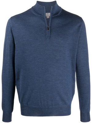 Canali zipped funnel-neck pullover - Blue