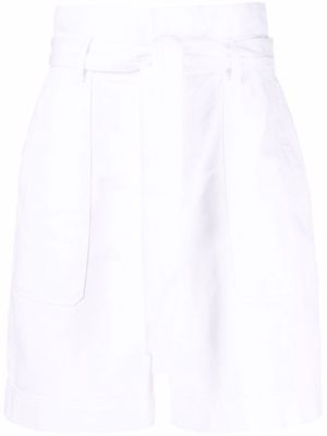 Iceberg belted tailored knee-length shorts - White