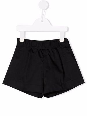 Moncler Enfant logo-waist cotton shorts - Black