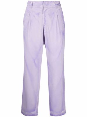 MSGM faded-finish straight leg trousers - Purple