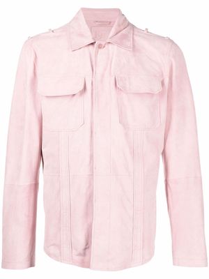 Desa Collection button-up suede overshirt - Pink