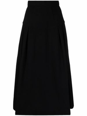Ulyana Sergeenko A-line silk midi skirt - Black
