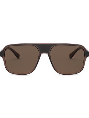 Dolce & Gabbana Eyewear logo-embossed square-frame sunglasses - Brown