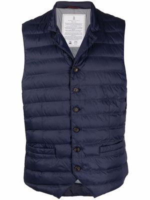 Brunello Cucinelli padded feather down gilet - Blue