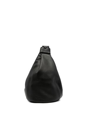 Discord Yohji Yamamoto logo-embossed leather shoulder bag - Black