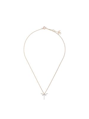 Anapsara 18kt rose gold and diamond Mini Dragonfly necklace - Pink