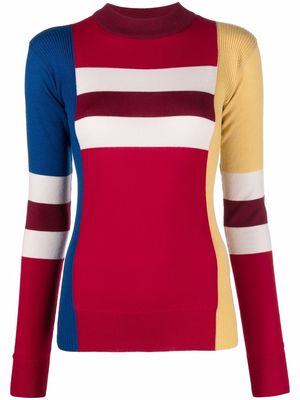 colville colour-block wool jumper - Red