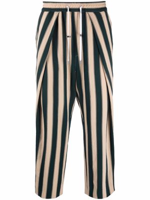 Balmain striped cropped trousers - Neutrals