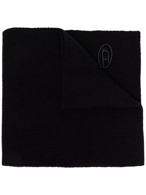 Diesel K-Coder embroidered-logo scarf - Black