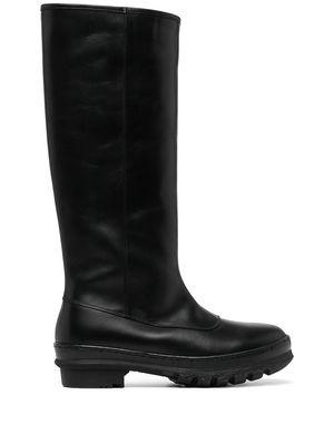 LEGRES 22 tall leather boots - Black