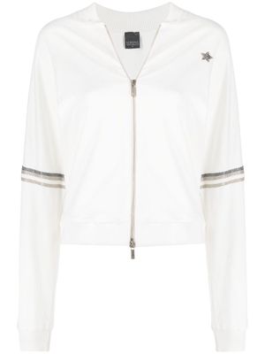 Lorena Antoniazzi side-stripe zip-up track jacket - White