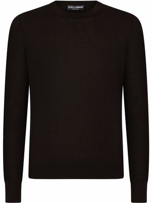 Dolce & Gabbana fine knit crewneck cashmere jumper - Black