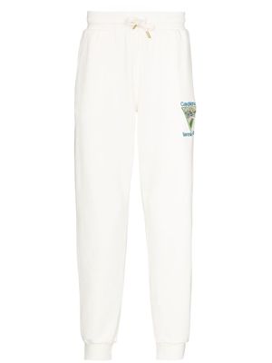 Casablanca Tennis Club-embroidery track pants - White