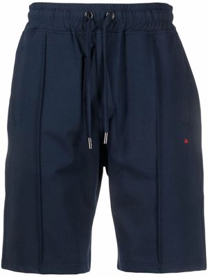Isaia embroidered-logo bermuda shorts - Blue
