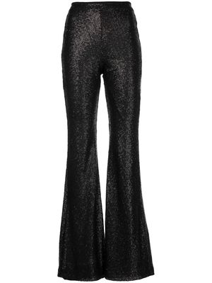 Cynthia Rowley sequin-embellished flared trousers - Black