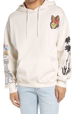 CONEY ISLAND PICNIC Go Outside Cotton Blend Graphic Hoodie in White