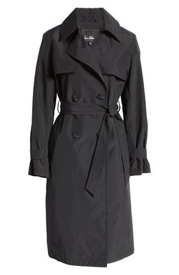 Sam Edelman Double Breasted Nylon Trench Coat in Black