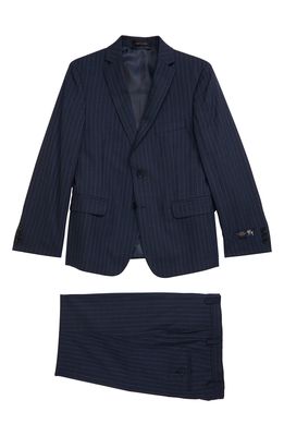 Hart Schaffner Marx Relaxed Stripe Wool Suit in Blue