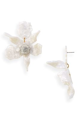 Lele Sadoughi Crystal Lily Earrings in Mother Of Pearl