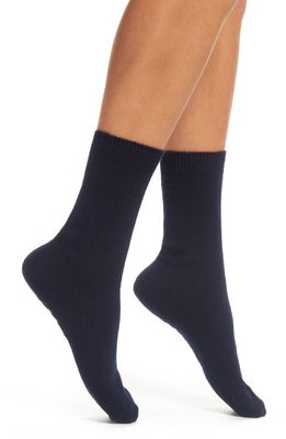 Falke Cosy Wool Blend Crew Socks in Dark Navy