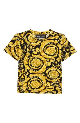 Versace Barocco Print T-Shirt in Nero Oro