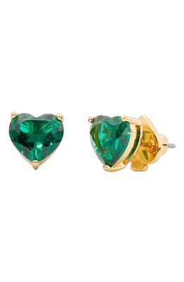 kate spade new york my love cubic zirconia heart stud earrings in Green