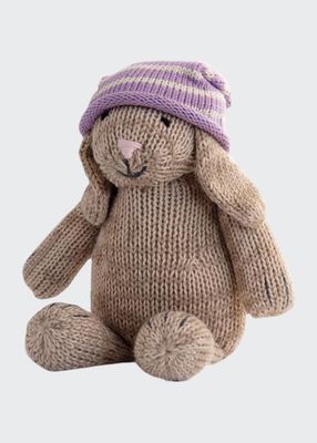 Brown Bunny in Slouch Hat Stuffed Animal Plush Toy - Handmade, Fair Trade