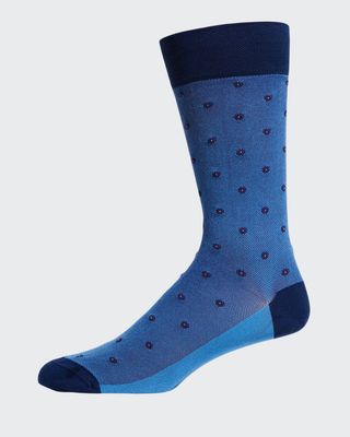 Men's Dotted Cotton-Blend Socks