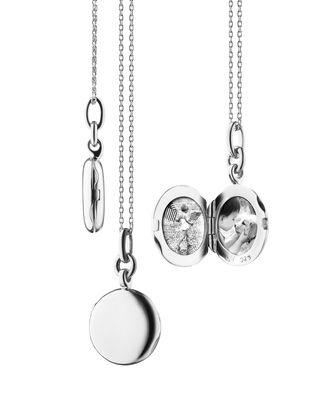 Sterling Silver Round Locket Necklace