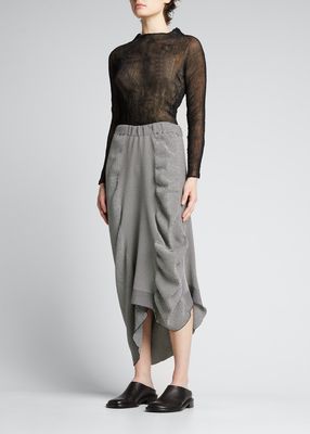 Manta Pleated Asymmetric Skirt