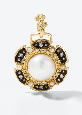 Old World 11mm Round Pearl Enhancer with Diamonds and Pearls