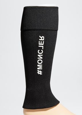 Men's Ribbed Logo Leg Warmer Socks